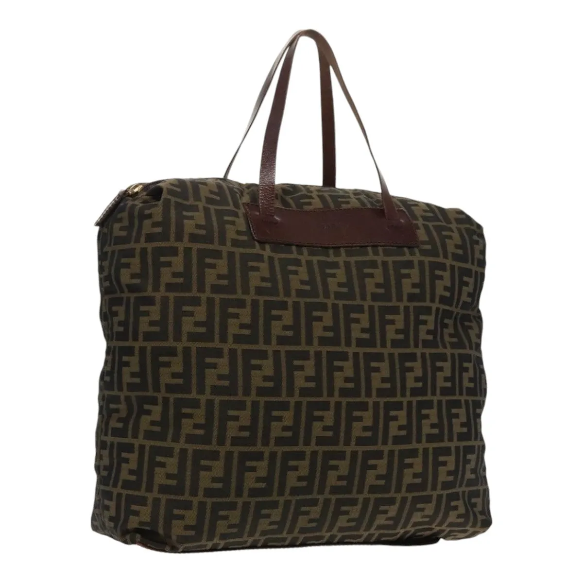 FENDI Zucca Canvas Tote Bag Brown Black gold 95031
