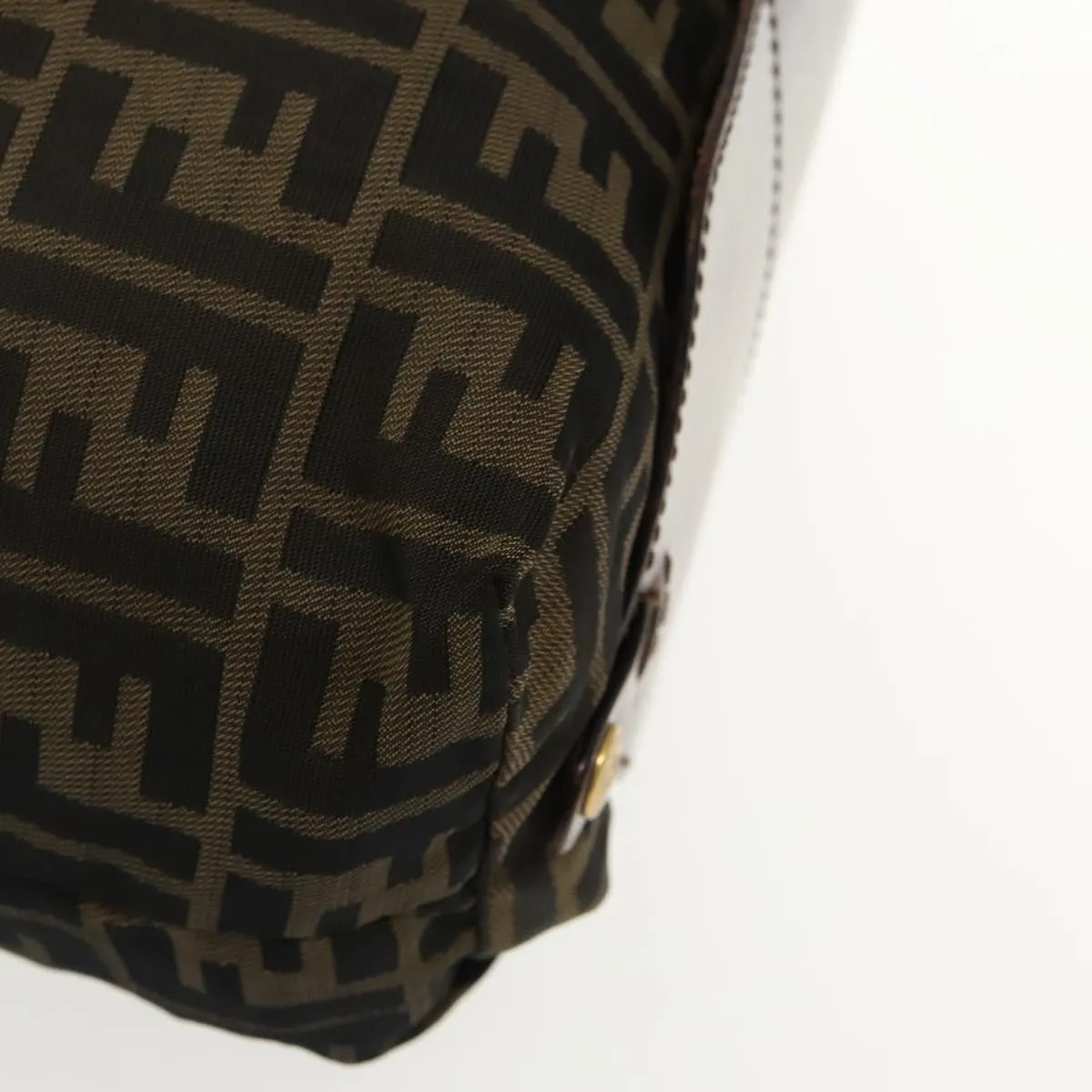 FENDI Zucca Canvas Tote Bag Brown Black gold 95031