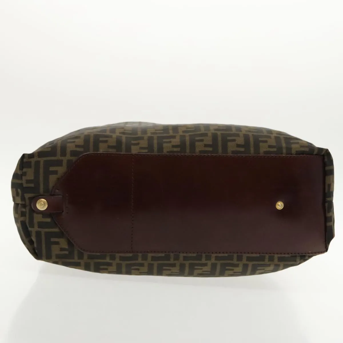 FENDI Zucca Canvas Tote Bag Brown Black gold 95031