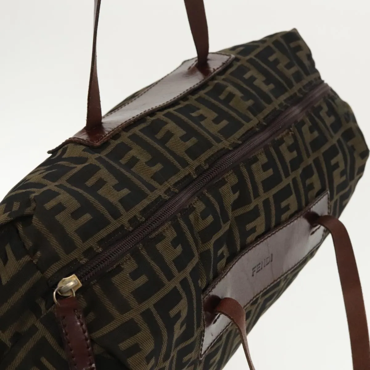 FENDI Zucca Canvas Tote Bag Brown Black gold 95031