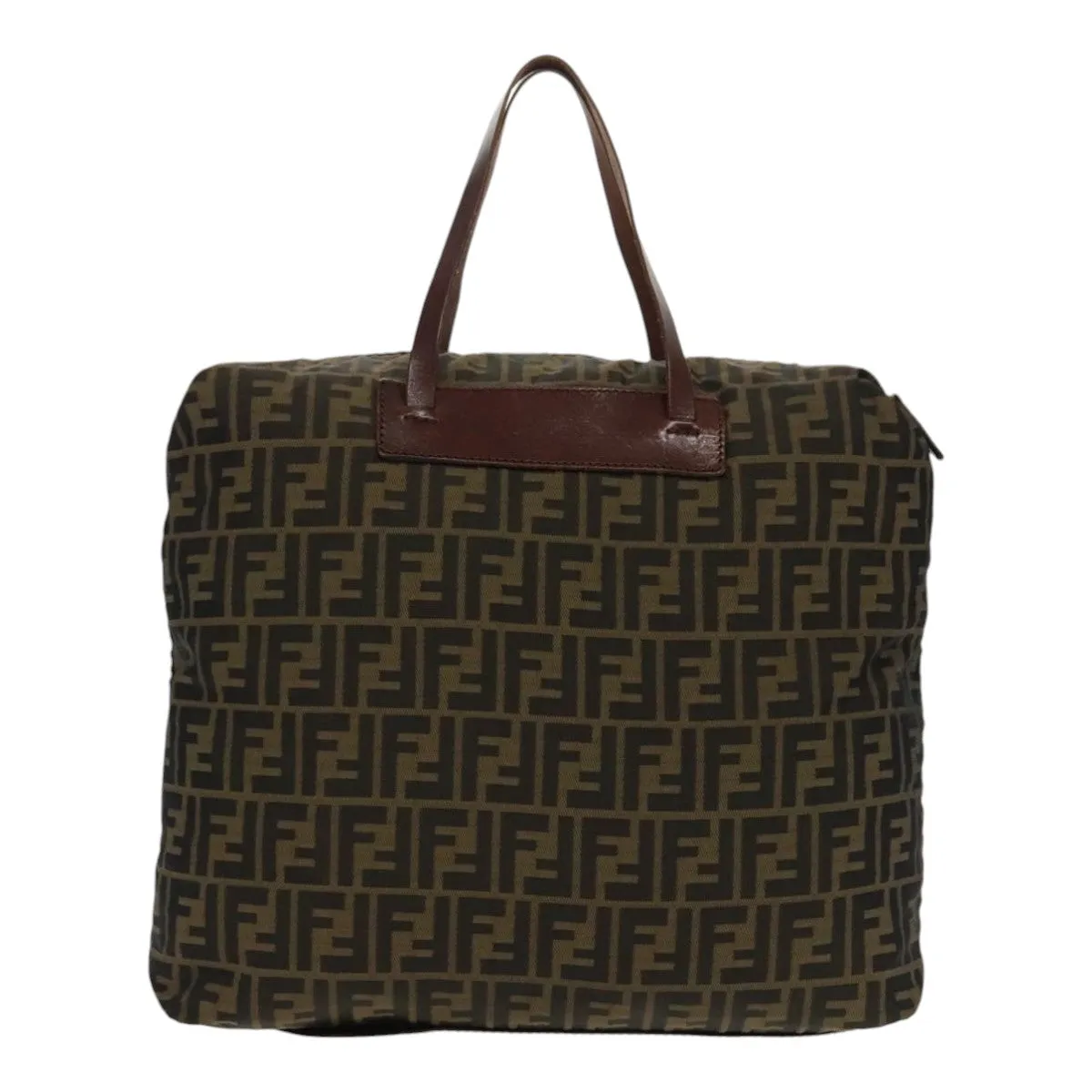 FENDI Zucca Canvas Tote Bag Brown Black gold 95031