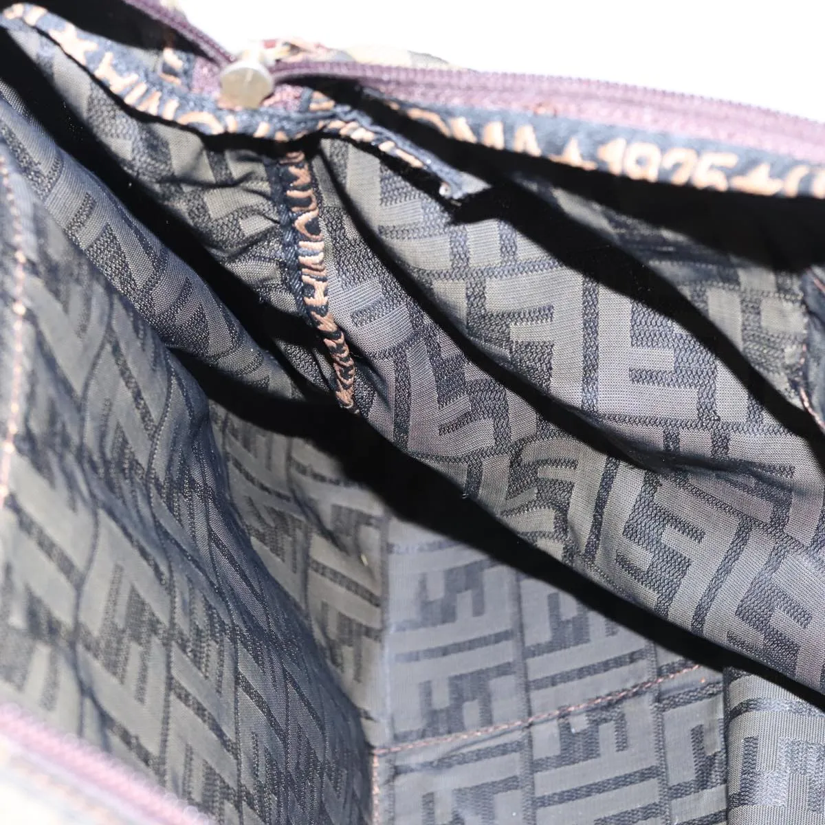 FENDI Zucca Canvas Tote Bag Brown Black gold 95031