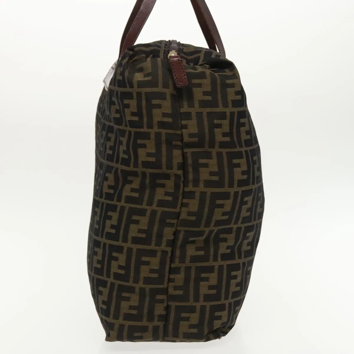 FENDI Zucca Canvas Tote Bag Brown Black gold 95031