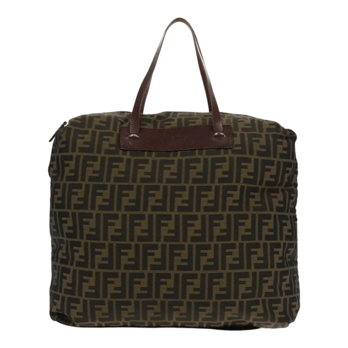 FENDI Zucca Canvas Tote Bag Brown Black gold 95031