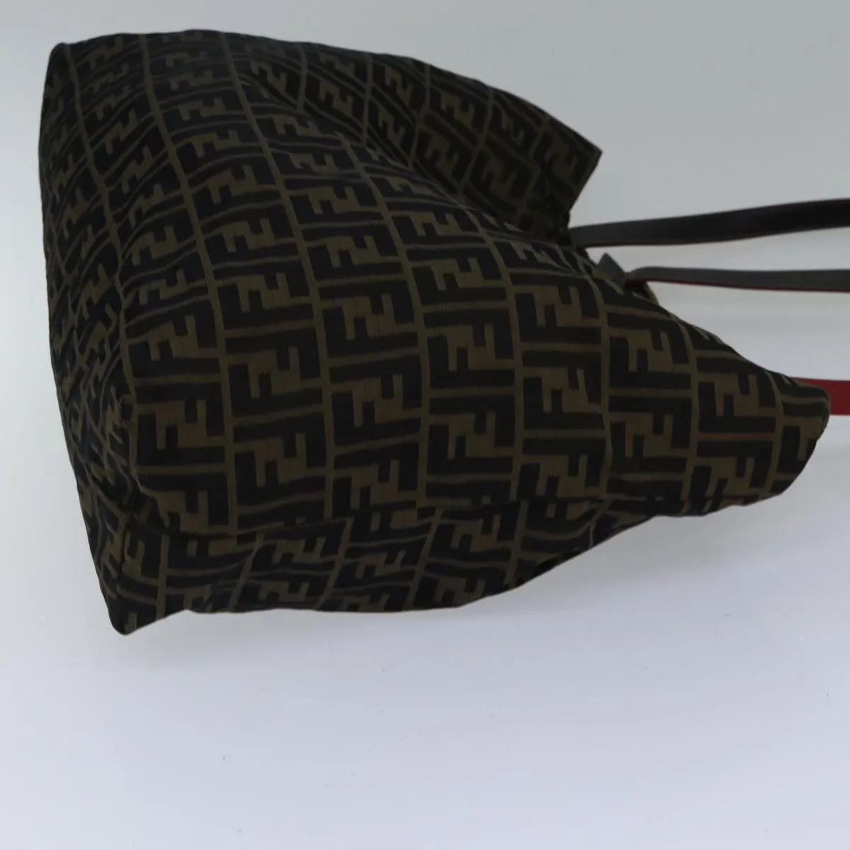 FENDI Zucca Canvas Tote Bag Brown Black gold ep5516