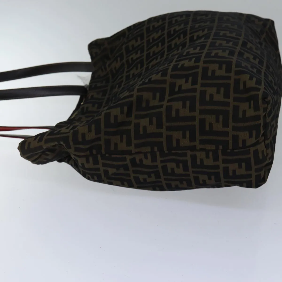 FENDI Zucca Canvas Tote Bag Brown Black gold ep5516