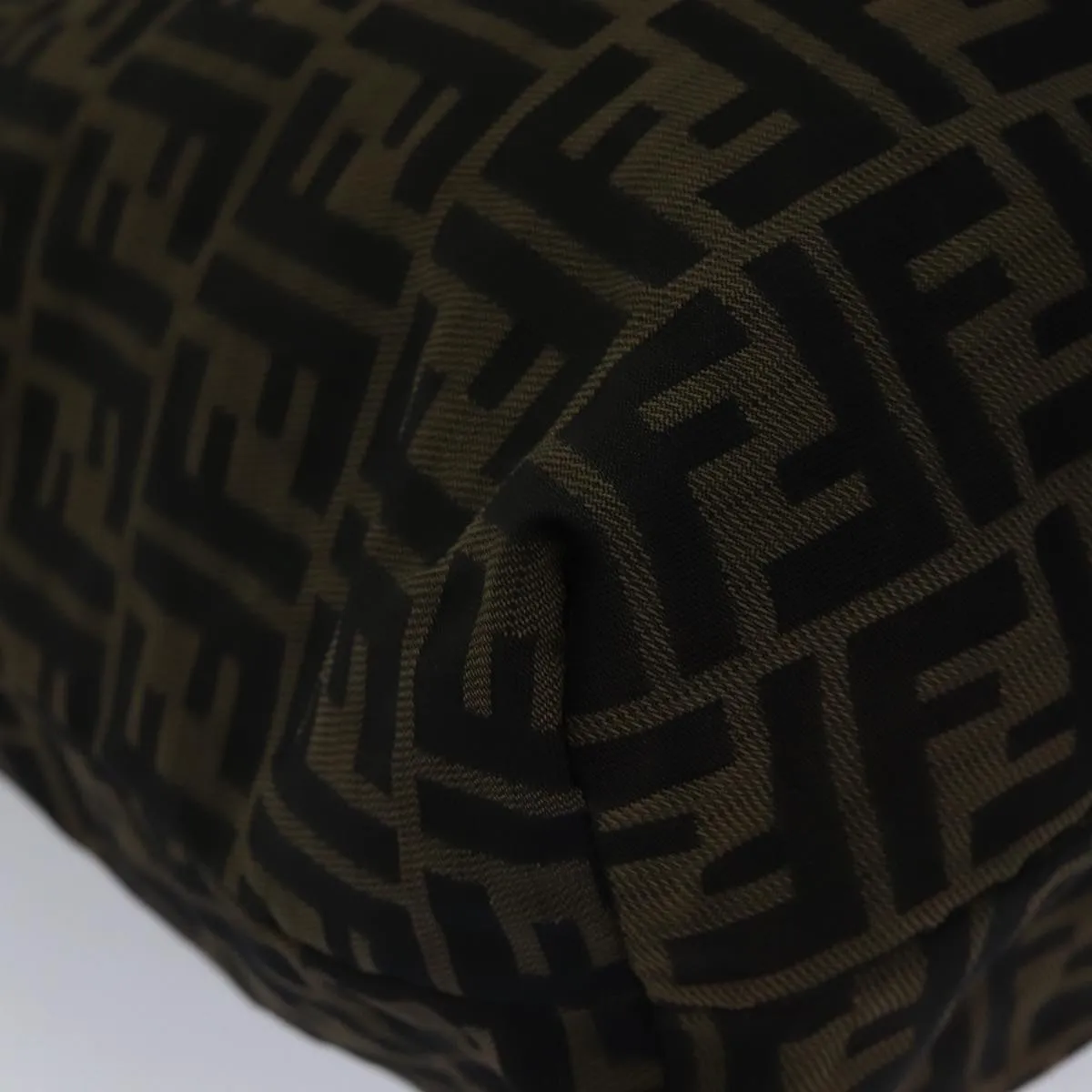 FENDI Zucca Canvas Tote Bag Brown Black gold ep5516