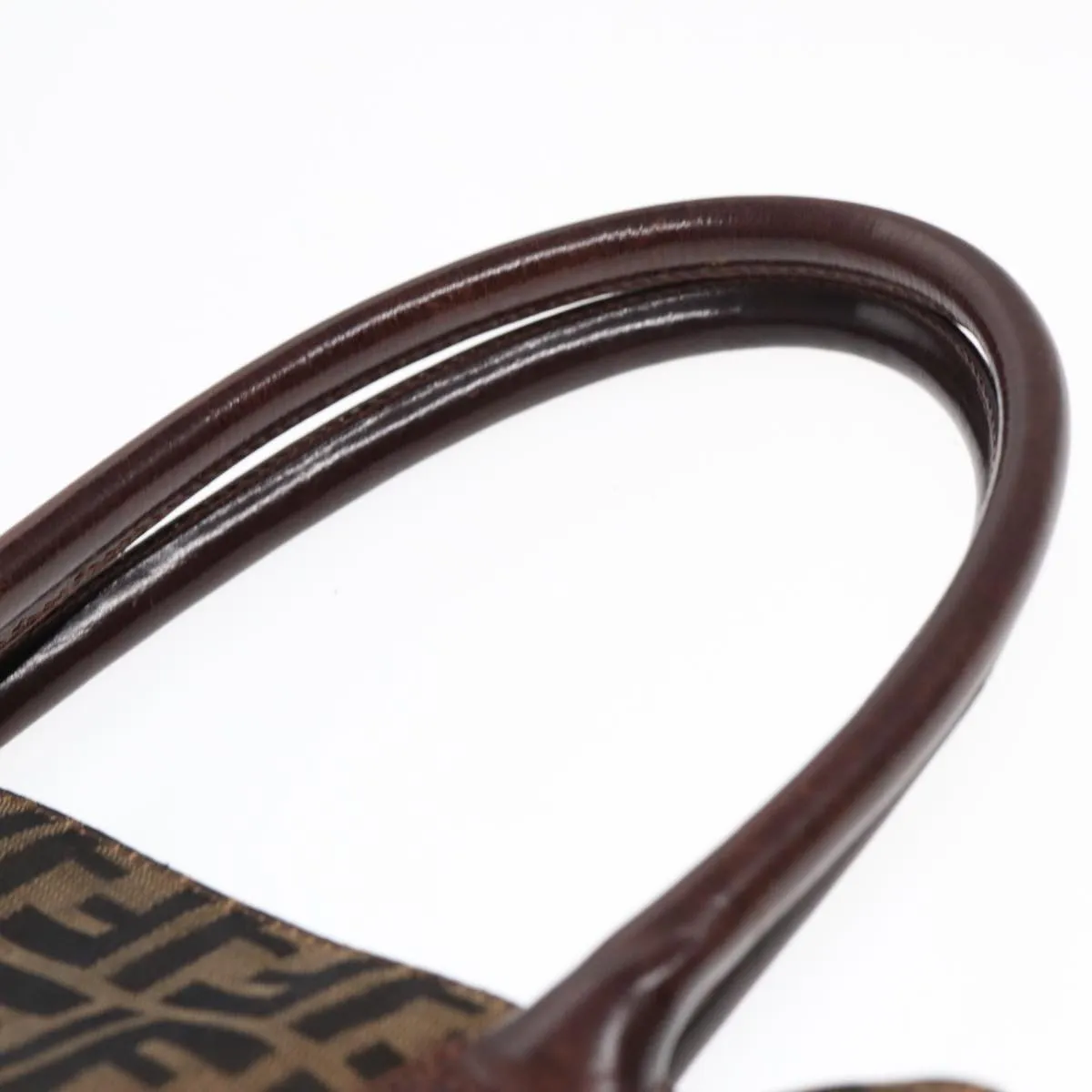 FENDI Zucca Canvas Tote Bag Brown Black yk14553