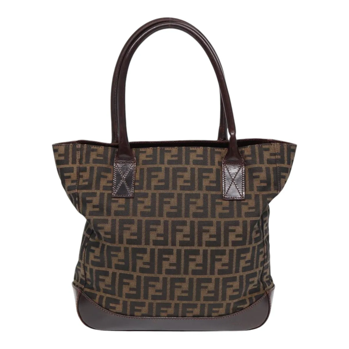 FENDI Zucca Canvas Tote Bag Brown Black yk14553
