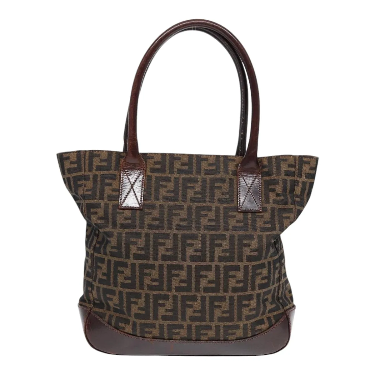 FENDI Zucca Canvas Tote Bag Brown Black yk14553