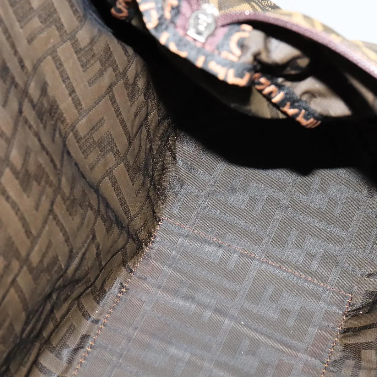 FENDI Zucca Canvas Tote Bag Brown Black yk17053