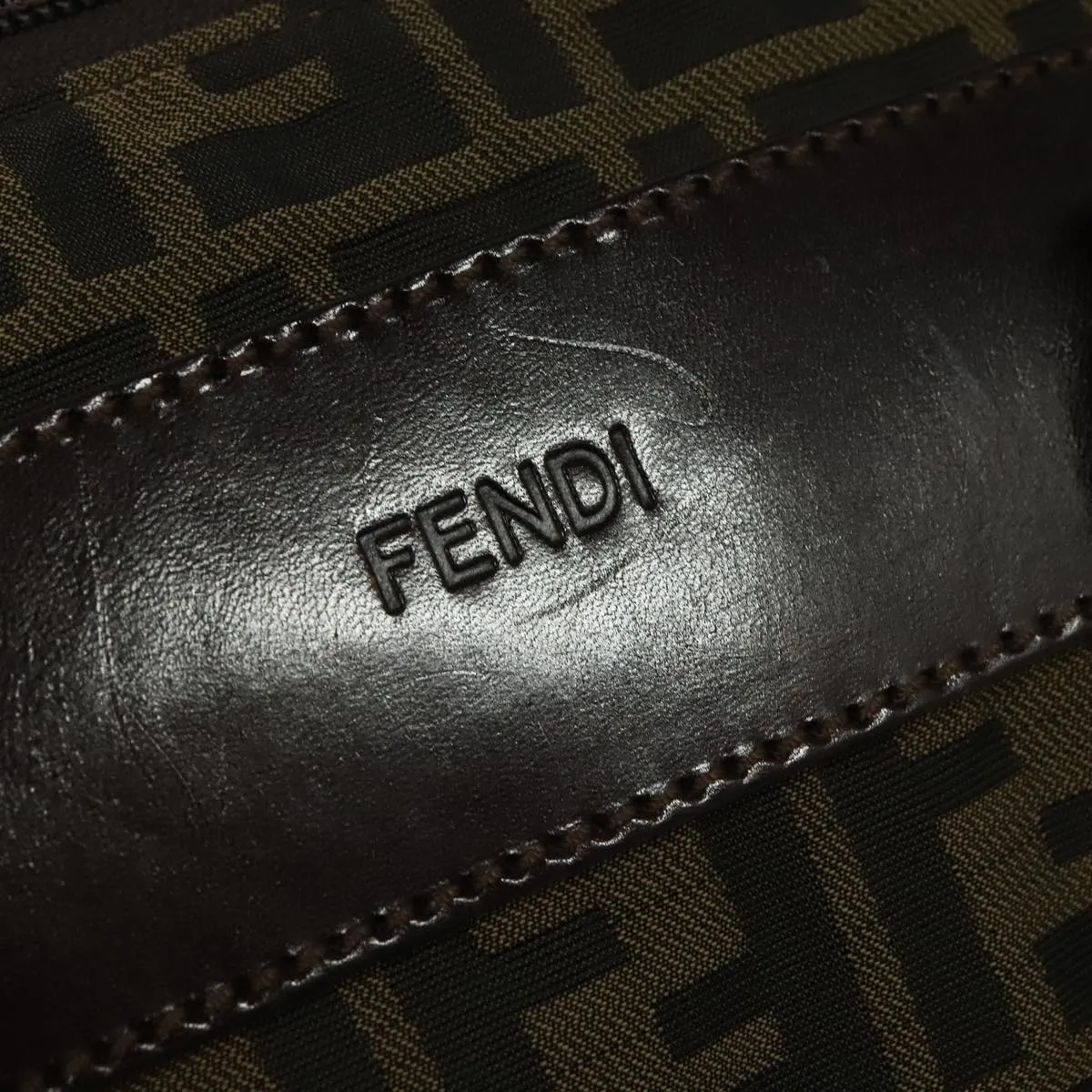 FENDI Zucca Canvas Tote Bag Brown Black yk17053