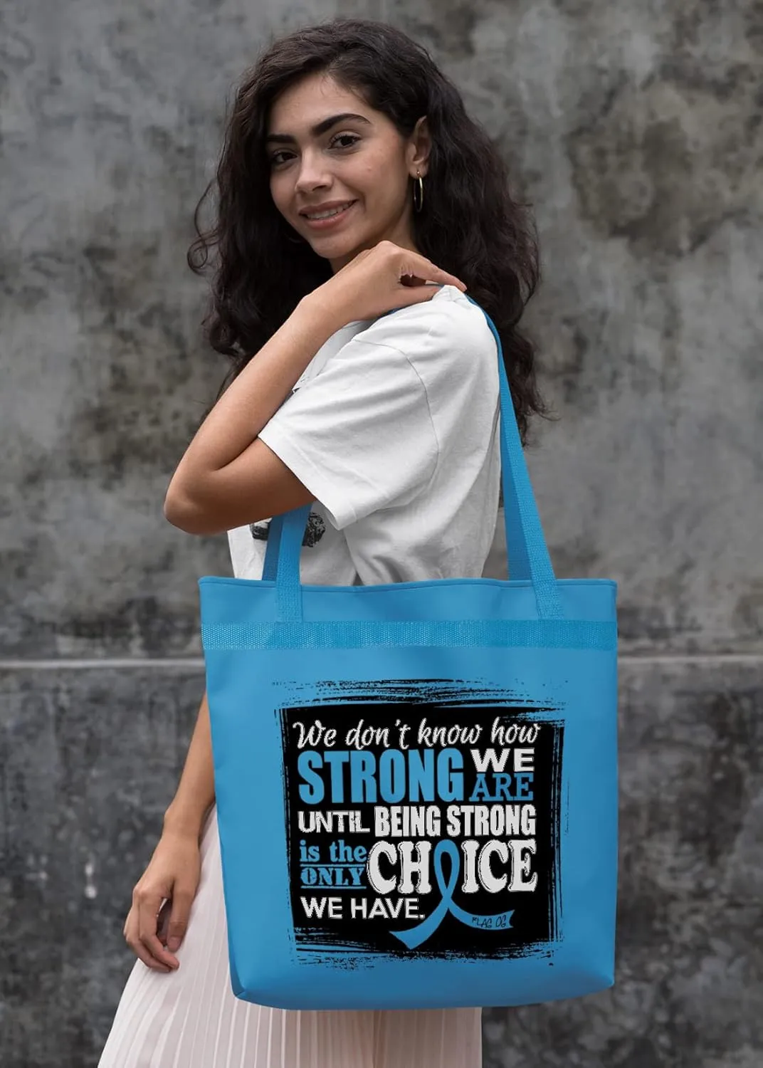 Fight Like a Girl How Strong We Are Darcey Tote Bag for Cancer and Disease Awareness
