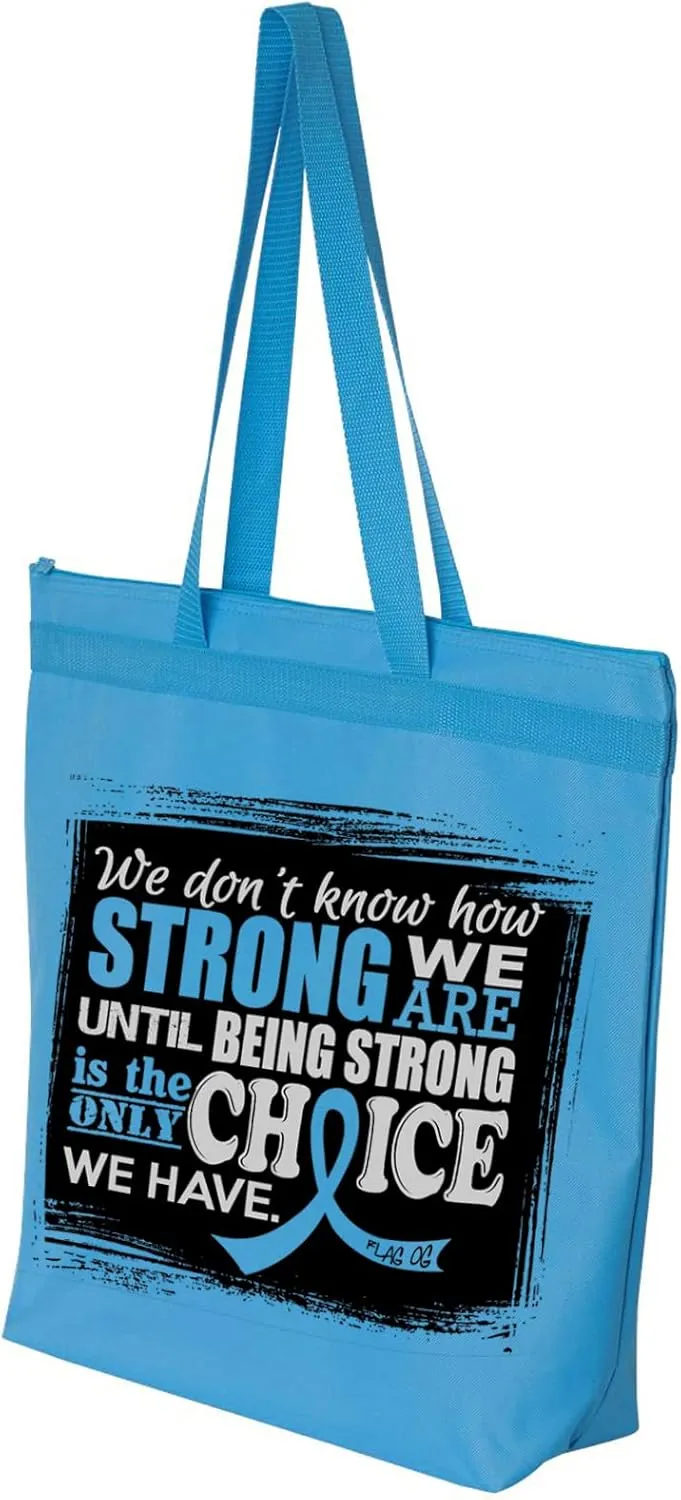Fight Like a Girl How Strong We Are Darcey Tote Bag for Cancer and Disease Awareness