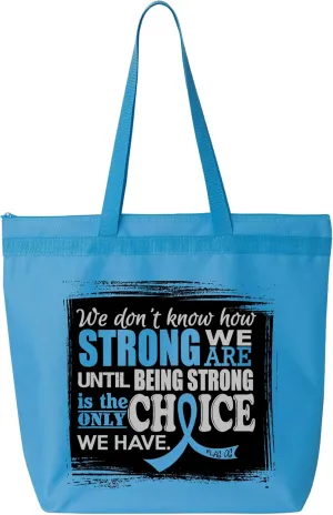 Fight Like a Girl How Strong We Are Darcey Tote Bag for Cancer and Disease Awareness