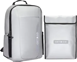 Fireproof and Water-resistant Document Bag with Double Zipper - Important Document Organizer Fireproof Safety Boxes/Backpack2.0 for Home, Money, Cash, Passport. Size 20 x 13.5 x 5 inches