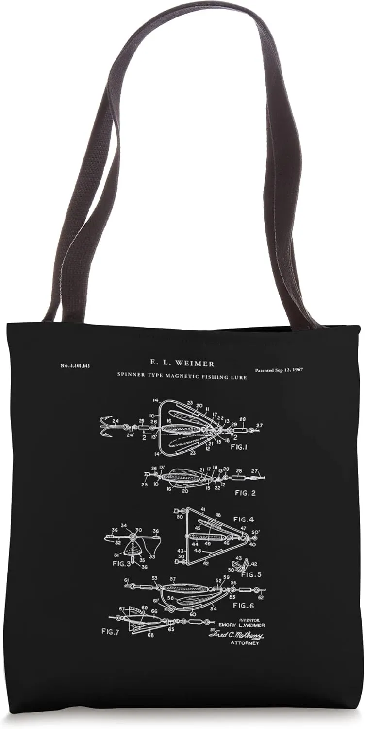 Fishing Lure Patent - Outdoors Tote Bag