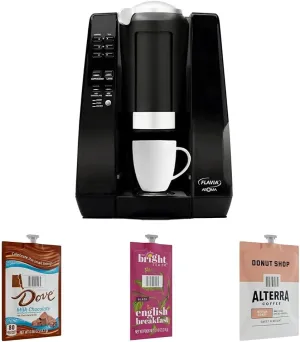 Flavia Aroma Single-Serve Coffee Brewer with Donut Shop and other hot drinks Sample Pack (Coffee Brewer   400 Drinks)