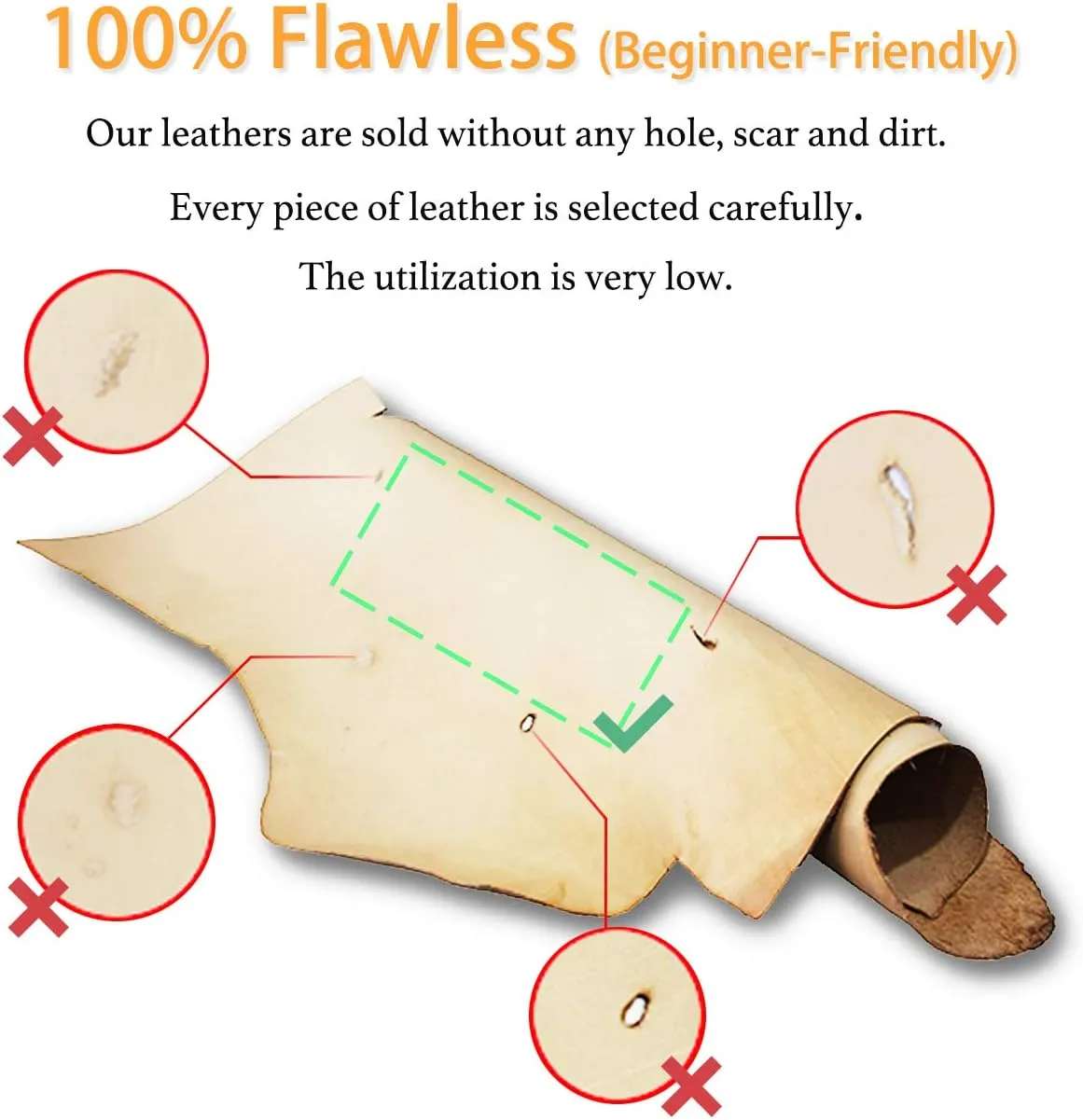 Flawless 2PCS 11.5''X12'' Vegetable Tanned Leather 5-6oz Precut| Import A Grade Tooling Leather Hide Full Grain Vegetable Tanned Leather for Carving, Molding(2PCS 11.5''x12'' 1.9-2.3mm)