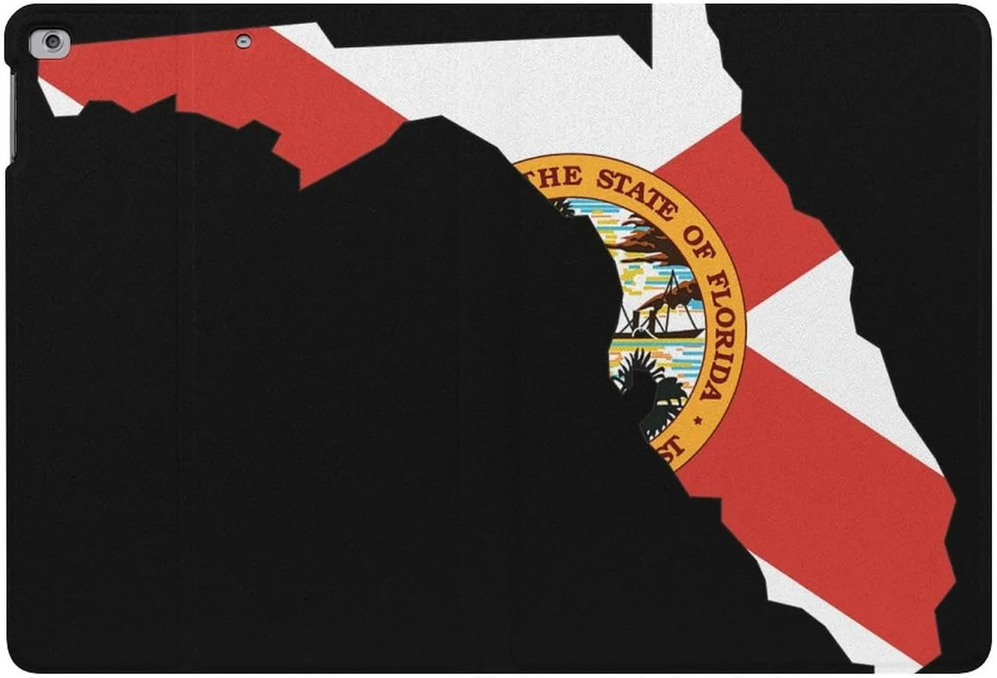 Florida State Flag Map Fashion Case Compatible with ipad 2017/2018/Air1/Air2 (9.7in) Waterproof Protective Cover Adjustable Stand Auto Sleep/Wake