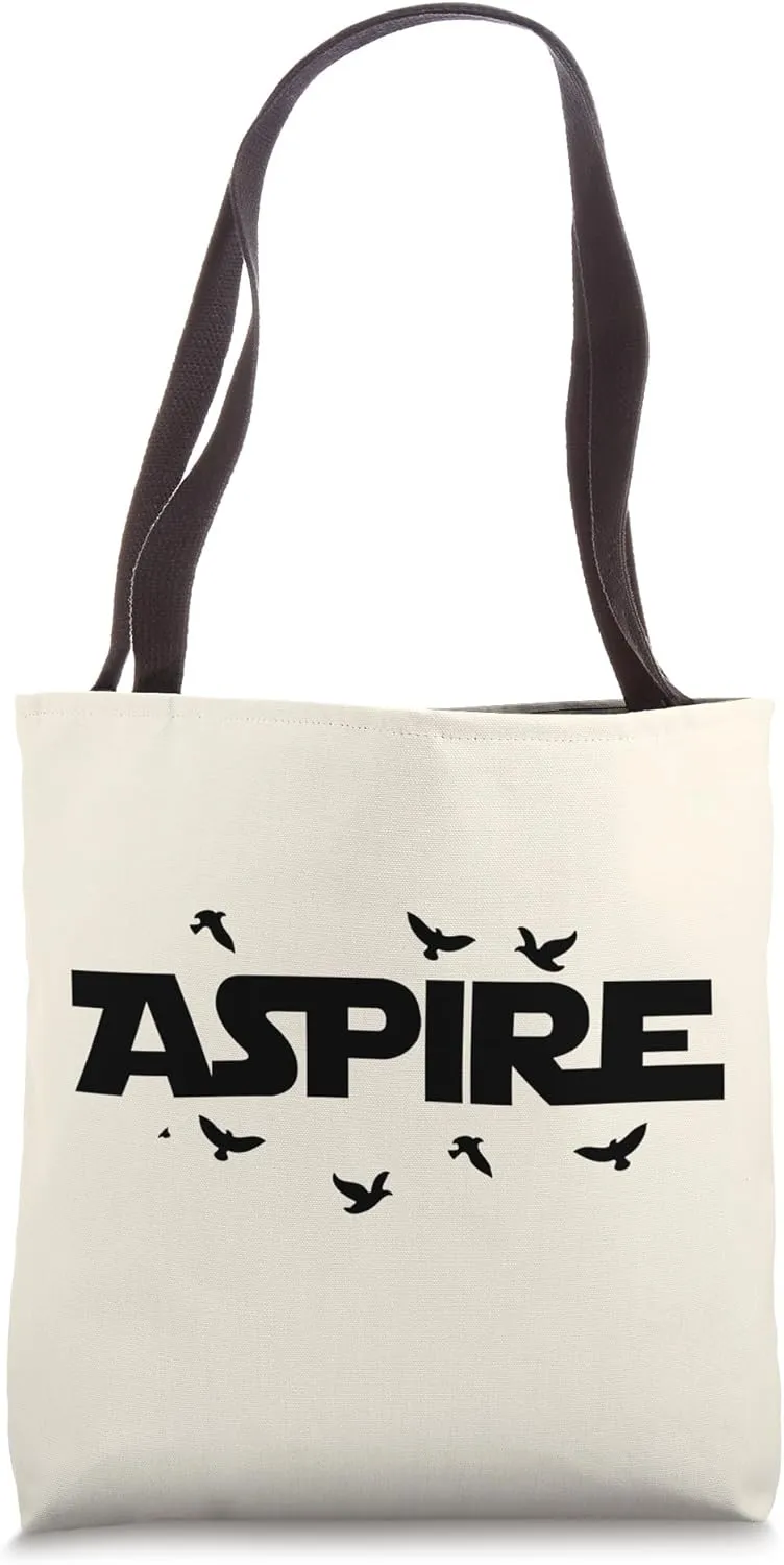 Fly High & Be Aspire Quotes Wise Advise Illustration Graphic Tote Bag