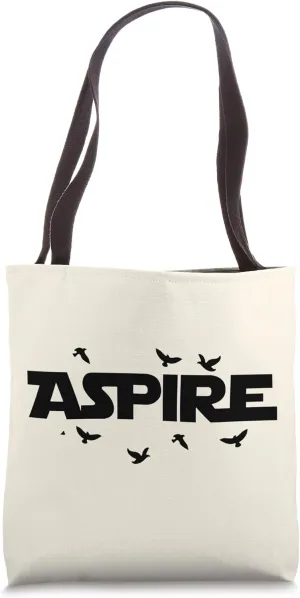 Fly High & Be Aspire Quotes Wise Advise Illustration Graphic Tote Bag