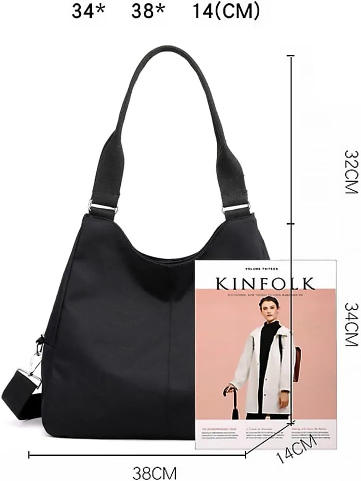 Foldable Tote Bag With Zipper, Large Purses for Women Shoulder Bag,Top Handle Satchel Handbag for Travel Work