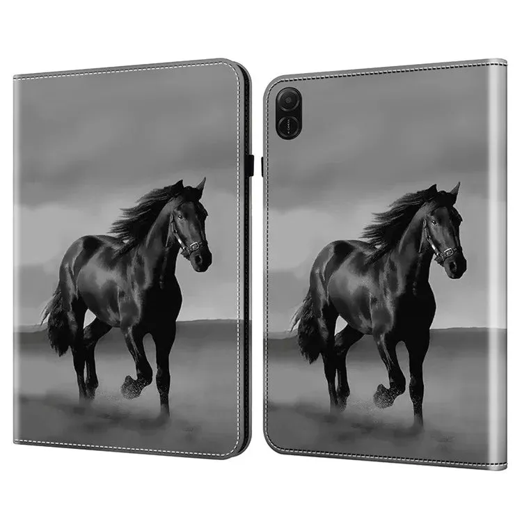 For Honor Pad X8a Case Flip Stand Leather Tablet Cover Pattern Printed