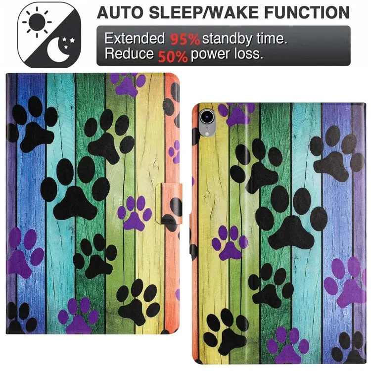 For iPad mini (2021) Case Pattern Printed Stand Litchi Texture Leather Tablet Cover with Card Slots