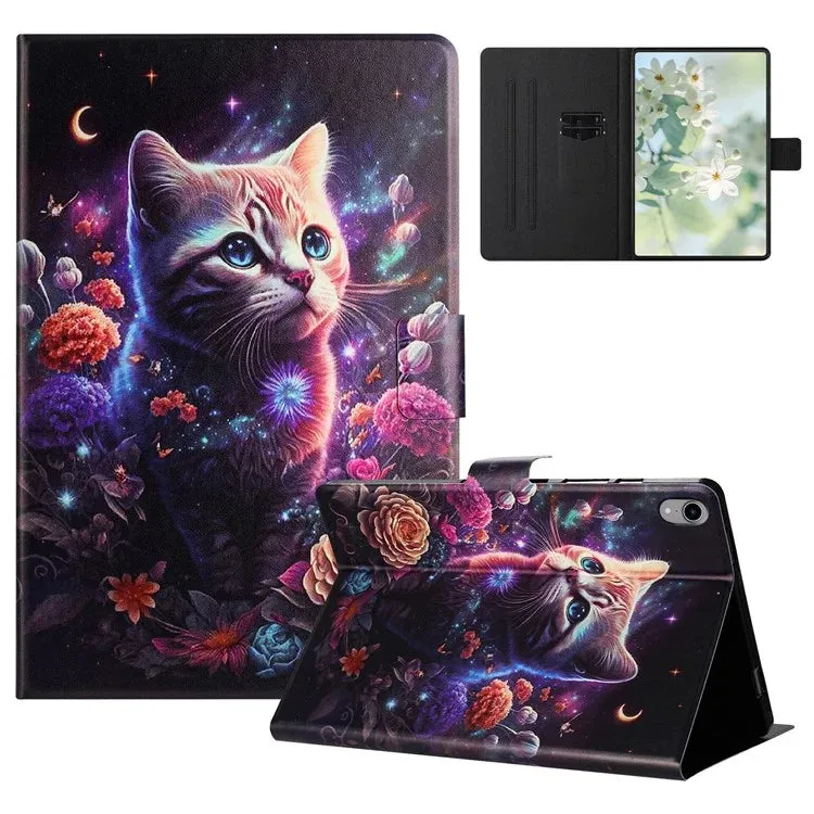 For iPad mini (2021) Case Pattern Printed Stand Litchi Texture Leather Tablet Cover with Card Slots