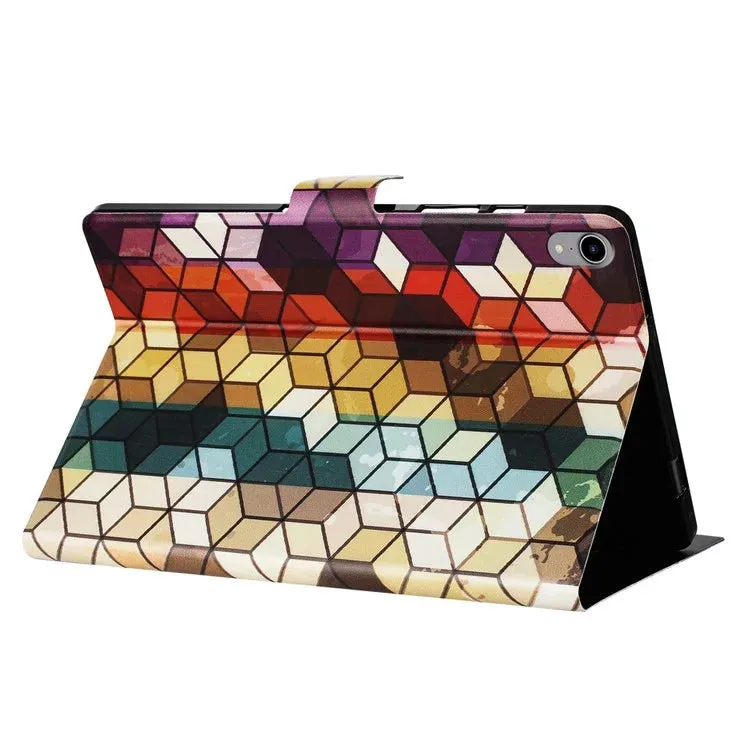 For iPad mini (2021) Case Pattern Printed Stand Litchi Texture Leather Tablet Cover with Card Slots