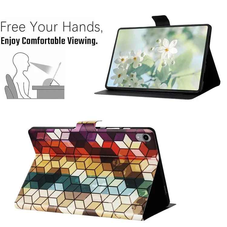 For iPad mini (2021) Case Pattern Printed Stand Litchi Texture Leather Tablet Cover with Card Slots
