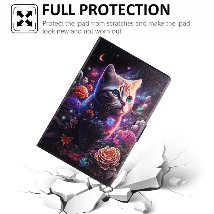 For iPad mini (2021) Case Pattern Printed Stand Litchi Texture Leather Tablet Cover with Card Slots