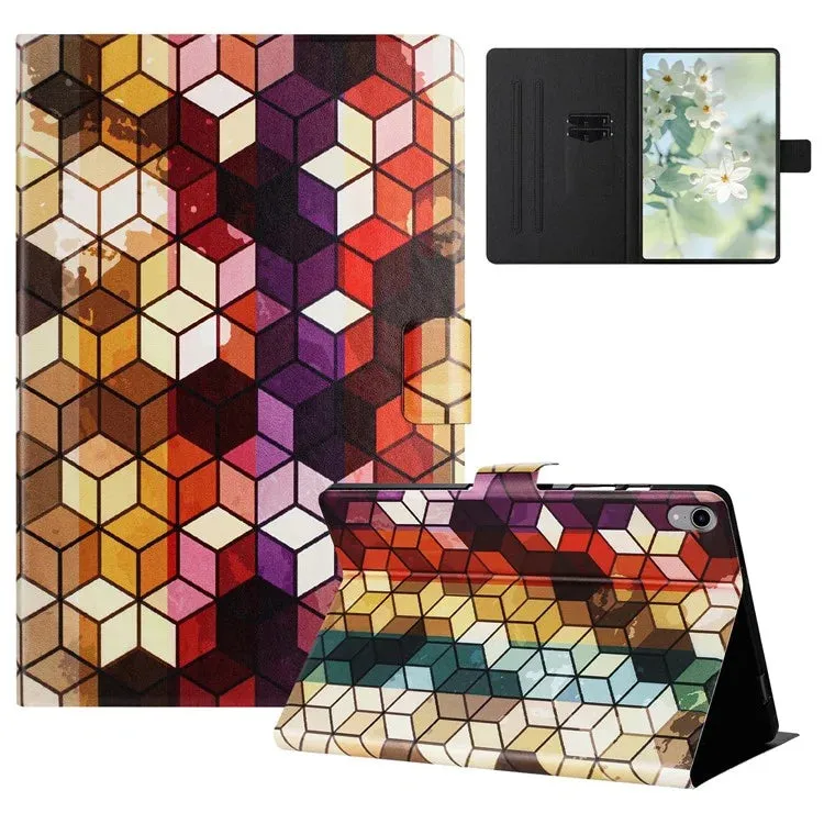 For iPad mini (2021) Case Pattern Printed Stand Litchi Texture Leather Tablet Cover with Card Slots