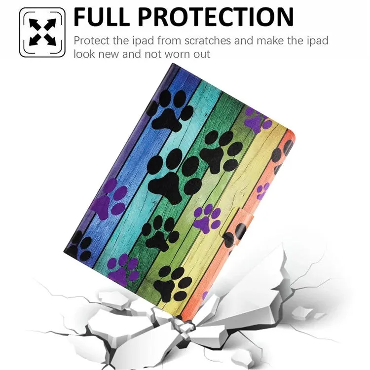 For iPad mini (2021) Case Pattern Printed Stand Litchi Texture Leather Tablet Cover with Card Slots