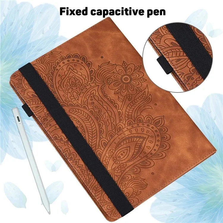 For Xiaomi Pad 7 Pro  /  Pad 7 Case Peacock Flower Pattern Card Holder Leather Tablet Cover