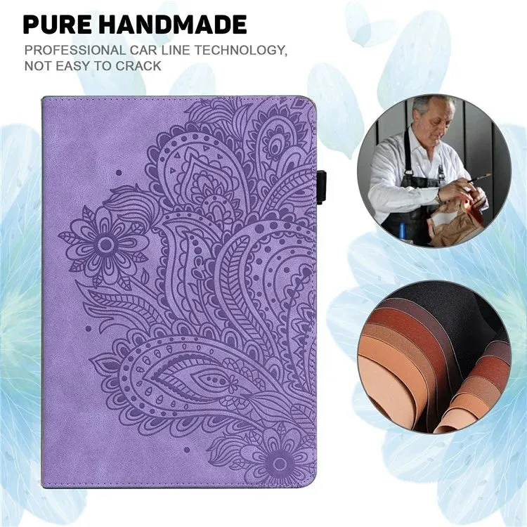 For Xiaomi Pad 7 Pro  /  Pad 7 Case Peacock Flower Pattern Card Holder Leather Tablet Cover