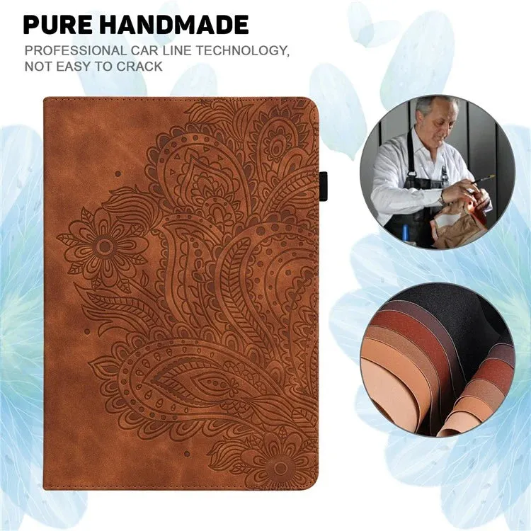 For Xiaomi Pad 7 Pro  /  Pad 7 Case Peacock Flower Pattern Card Holder Leather Tablet Cover