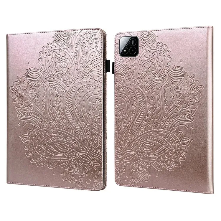 For Xiaomi Pad 7 Pro  /  Pad 7 Case Peacock Flower Pattern Card Holder Leather Tablet Cover