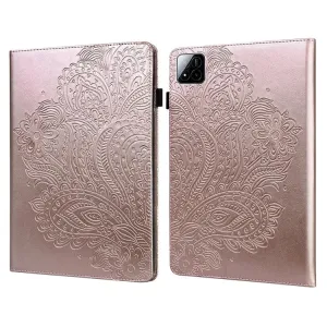 For Xiaomi Pad 7 Pro  /  Pad 7 Case Peacock Flower Pattern Card Holder Leather Tablet Cover