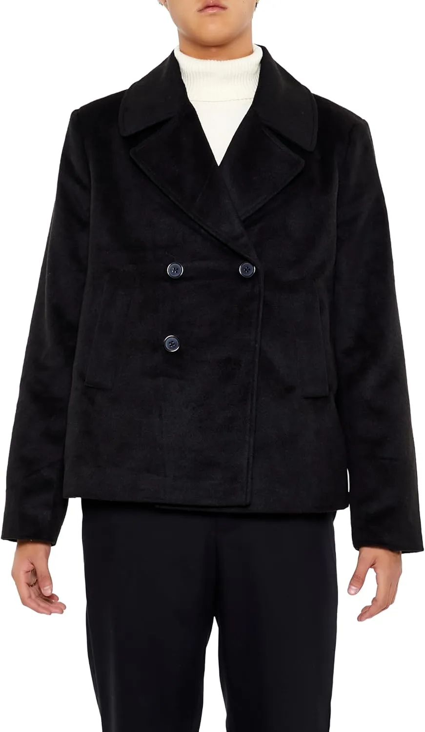 Forever 21 Men's Notched Double-Breasted Coat