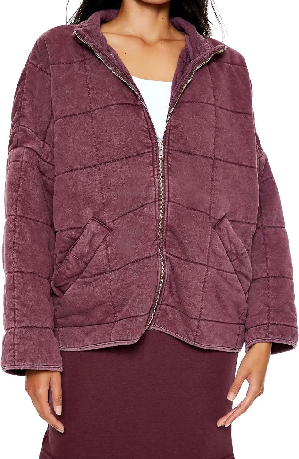 Forever 21 Women's Quilted Zip-up Jacket