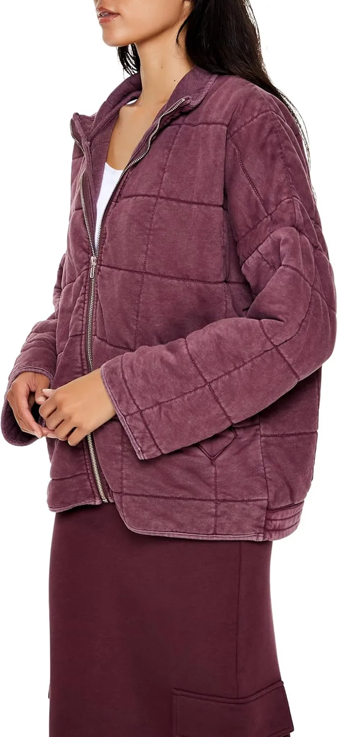 Forever 21 Women's Quilted Zip-up Jacket