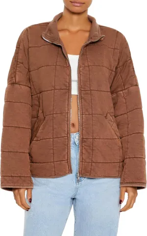 Forever 21 Women's Quilted Zip-up Jacket