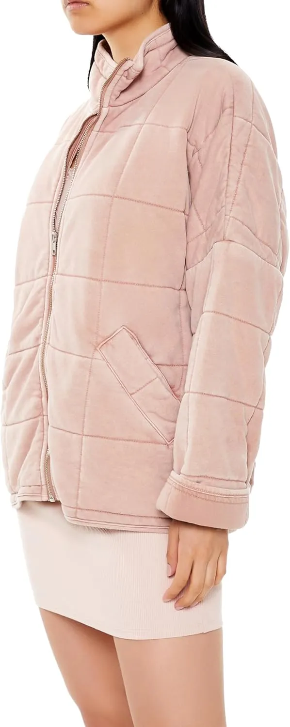 Forever 21 Women's Quilted Zip-up Jacket