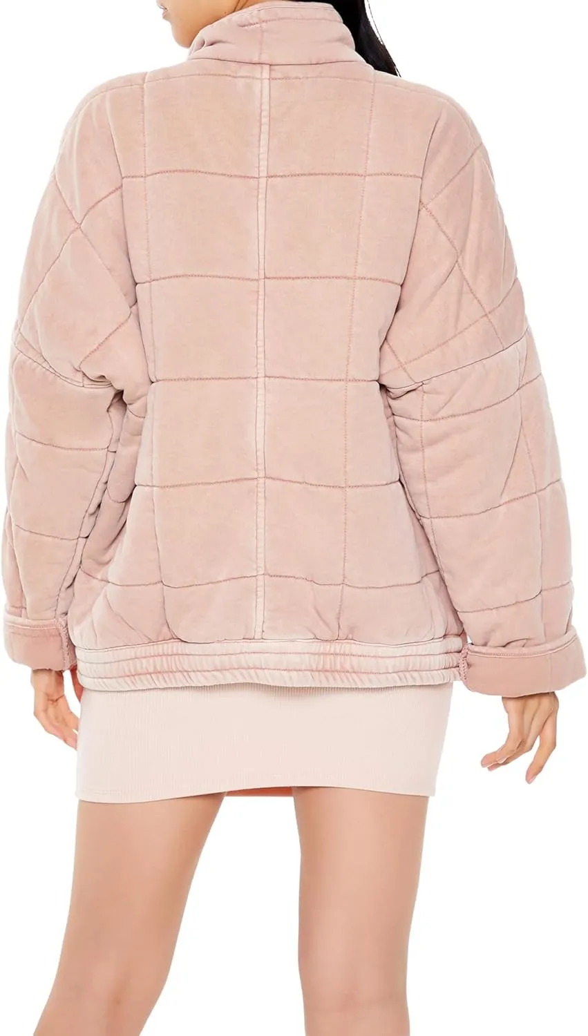 Forever 21 Women's Quilted Zip-up Jacket