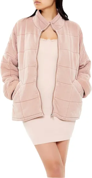 Forever 21 Women's Quilted Zip-up Jacket