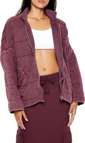 Forever 21 Women's Quilted Zip-up Jacket