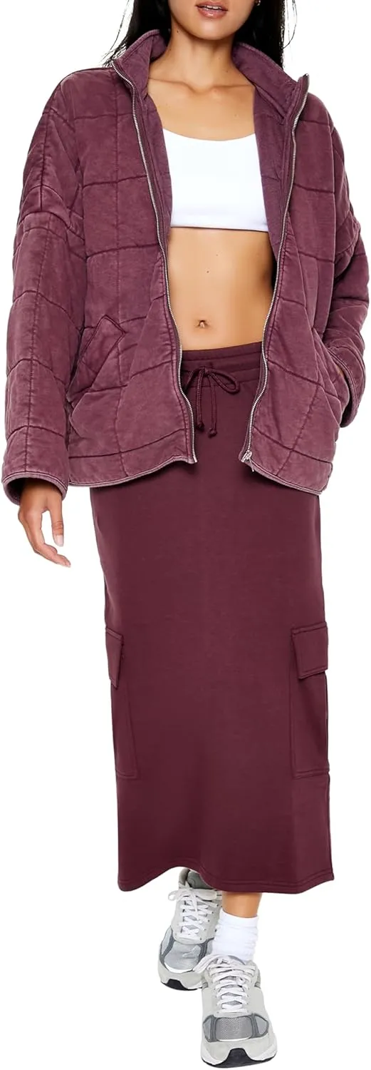 Forever 21 Women's Quilted Zip-up Jacket