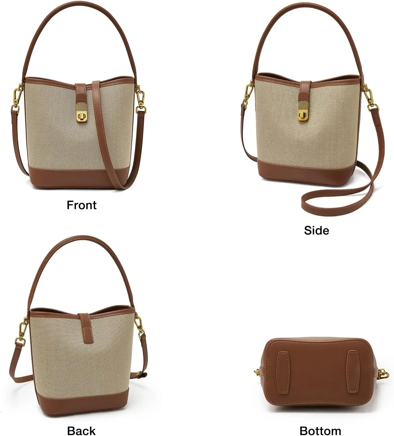 FOXLOVER Small Bucket Bag For Women Fashion Simplicity Crossbody Handbag Designer Shoulder Purse